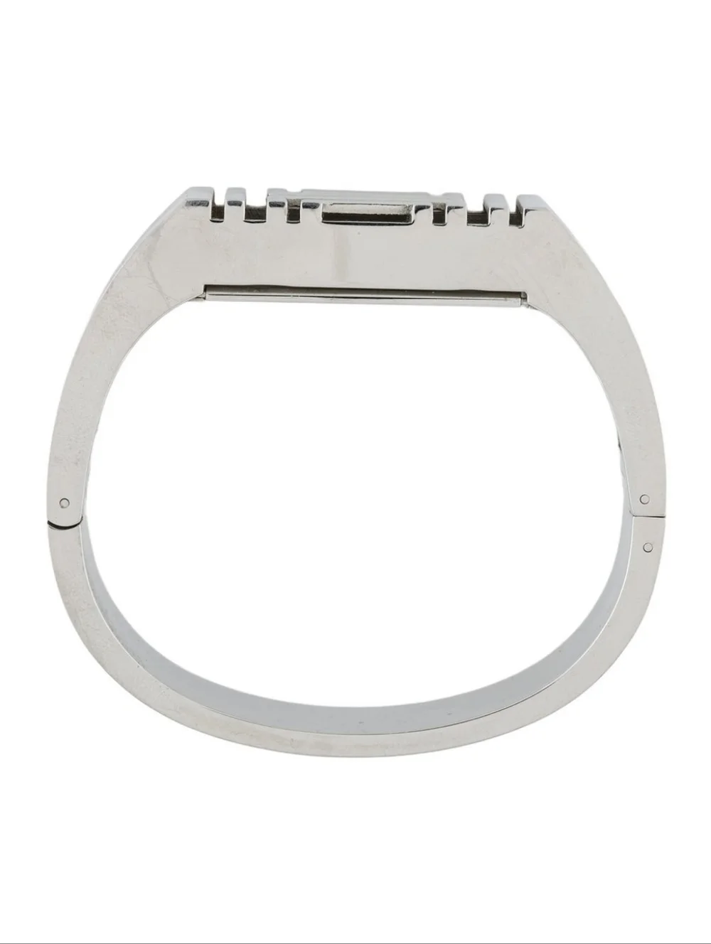 Tory Burch Silver Tone Fitbit Hinged Bracelet